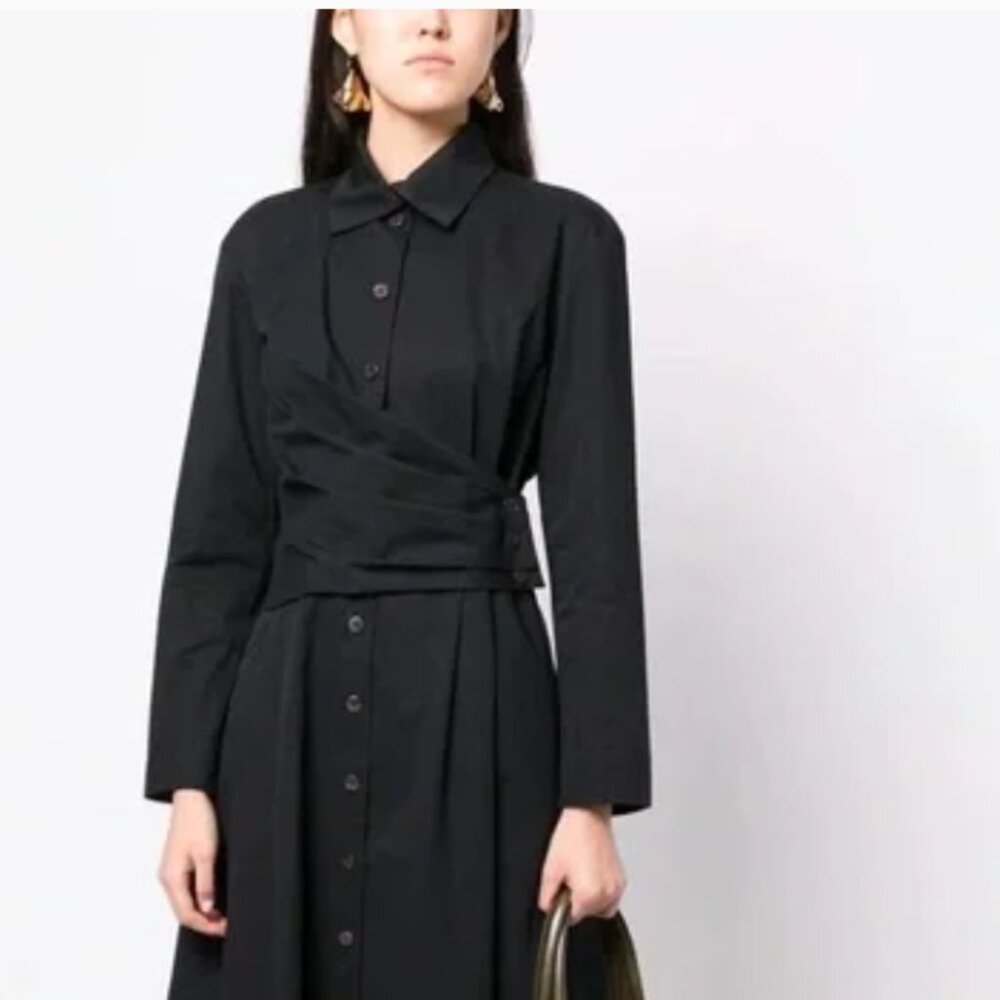 Tory Burch Poplin Midi Wrap Shirt Dress